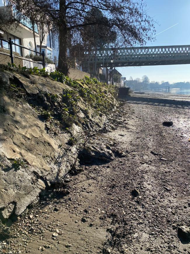 River wall by the railway bridge 1