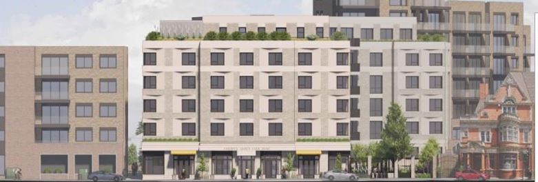 New dementia care home site elevation from Acton Lane