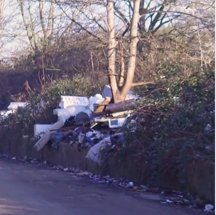 Fly tipping in Church Road Cranford