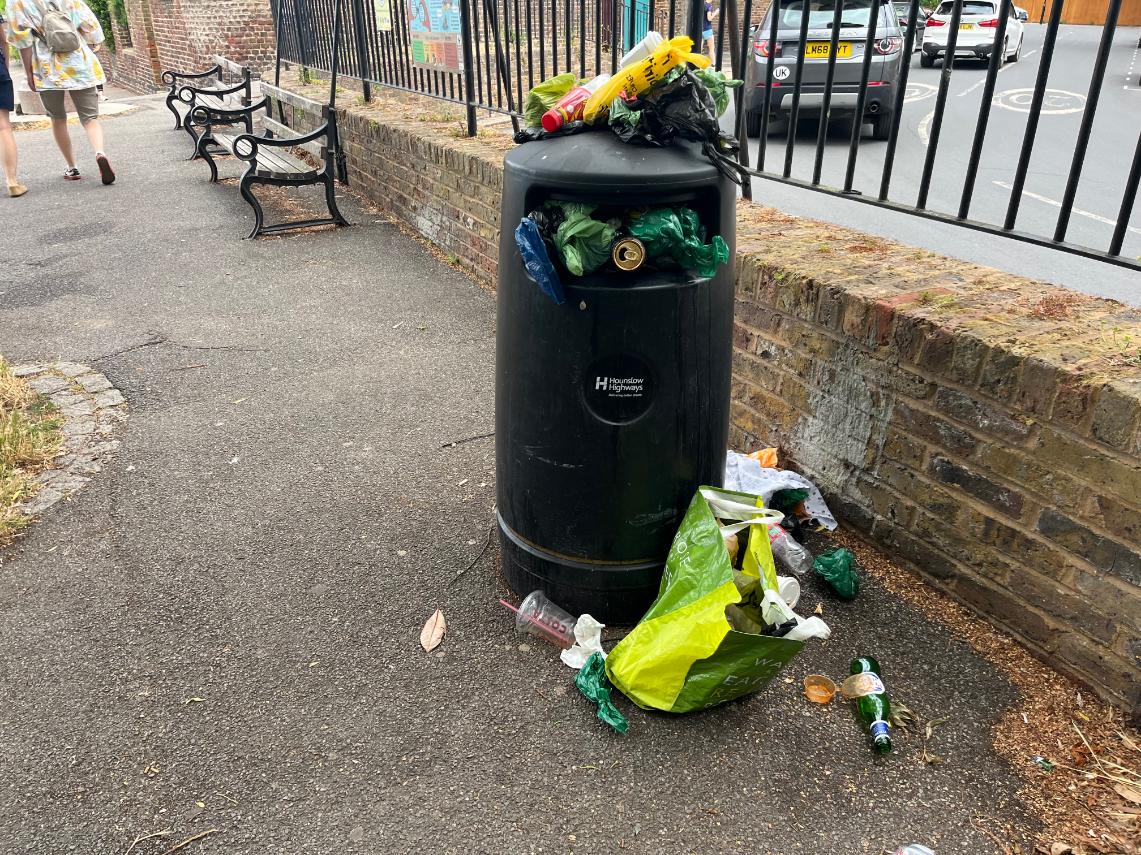 Overflowing bin - Sunday 28 June